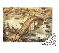 AncientChineseBridge Colourful Golden Bridge 1000 Pcs Adult Jigsaws Classic Educational Games Brain Development 38x26cm/1000pcs