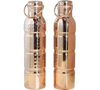 ANCIENTIMPEX Bouteilles d'eau en cuivre pur avec poignée | Lot de 2 | 1 000 ml chacune | Bouteilles ayurvédiques anti-fuite en cuivre pour des bienfaits pour la santé et l'hydratation quotidienne