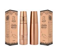 ANCIENTIMPEX Lot de 2 bouteilles d'eau en cuivre avec gobelets en cuivre pour les bienfaits de l'Ayurveda - Capacité de 900 ml