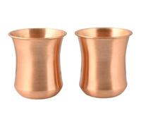 ANCIENTIMPEX Lot de 2 gobelets ayurvédiques en cuivre pur - 250 ml - Boisson ayurvédique pour la santé et le bien-être (incurvé, finition mate).