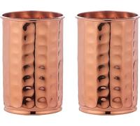 ANCIENTIMPEX Lot de 2 gobelets en cuivre pur martelé, sans laquage, non doublé et sans revêtement pour les bienfaits ayurvédiques pour la santé, 300 ml