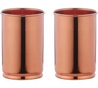 ANCIENTIMPEX Lot de 2 gobelets en cuivre pur, sans laqué, non doublés et non revêtus pour les bienfaits ayurvédiques pour la santé, capacité de 350 ml