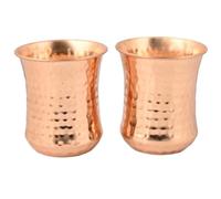 ANCIENTIMPEX Lot de 2 gobelets incurvés en cuivre pur 250 ml - Bienfaits ayurvédiques pour la santé (design martelé)