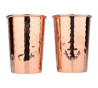 ANCIENTIMPEX Lot de 2 verres en cuivre pur martelé de 300 ml - Fabriqués à la main - Pour la santé - Pour la maison et le bureau