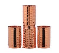 ANCIENTIMPEX Lot de 4 gobelets en cuivre pur martelé pour les bienfaits de l'Ayurveda - Capacité de 350 ml