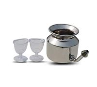 Ancientimpex Pot Neti En Acier Inoxydable Avec Lot De 2 Tasses Pour Lavage Des Yeux | Pot Neti En Acier Inoxydable Pour Les Allergies Aux Sinus | Capacité De 500 Ml