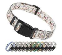 ANCKSADJ Collier pour chien avec boucle à dégagement rapide, joli collier en néoprène pour chiens de taille moyenne et grande, doux, durable et réglable, grain de café, L