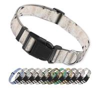 ANCKSADJ Collier pour chien avec boucle à dégagement rapide, joli collier en néoprène pour chiens de taille moyenne et grande, doux, durable et réglable, imprimé peau de vache, L