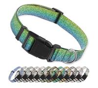 ANCKSADJ Collier pour chien avec boucle à dégagement rapide, joli collier pour chien en néoprène pour chiens de taille moyenne et grande, collier réglable, doux, durable et réglable, arc-en-ciel