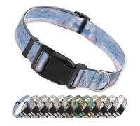 ANCKSADJ Collier pour chien avec boucle à dégagement rapide, joli collier pour chien en néoprène pour chiens de taille moyenne et grande, doux, durable et réglable, marbre bleu, taille L
