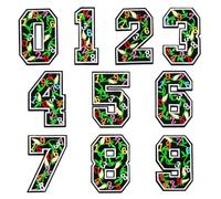 ANCLLO 0 à 9 Patchs numériques de Transfert de Chaleur, Patchs Verts thermocollants et à Coudre pour Maillots, vêtements et travaux manuels