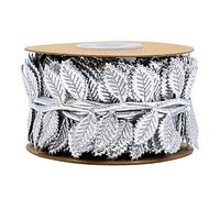 ANCLLO 10M argent feuilles feuille ruban garniture corde pour guirlande bricolage artisanat et fête mariage décorations pour la maison