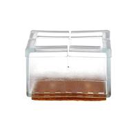 ANCLLO 12 pcs Rectangle Chaise Jambe Caps Transparent Transparent Table En Silicone Meubles Jambe Pieds Conseils Couvre Bois Protecteurs De Sol Tapis De Feutre Prévenir Les Rayures (Petit)
