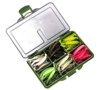 ANCLLO 121 pièces Ensemble d'appâts de crevettes leurres de pêche aux crevettes en Plastique leurres Souples leurres de pêche Lumineux avec Crochet Pointu matériel de pêche crevettes