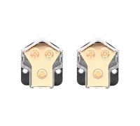 ANCLLO 2 pièces 0/2/4 jauge en 4/8 jauge Sortie 2 Voies amplificateur cuivre Bloc de Distribution de Puissance pour séparateur Audio de Voiture pour Bateau de Voiture Automobile