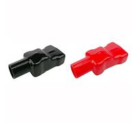 ANCLLO 2 pièces Couvre-bornes de Batterie de Voiture Rouge Noir en Plastique Souple Protecteur de borne de Batterie Bottes Flexibles positifs et négatifs