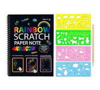 ANCLLO 2 pièces ensemble de cahier d'art à gratter cadeau d'artisanat d'art pour cadeaux d'anniversaire de garçons filles