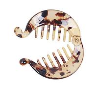 ANCLLO 2 pièces pince banane peigne à cheveux ronde filles support pour queue de cheval emboîtement peignes banane pour Volume cheveux épais (brun)