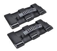 ANCLLO 2 pièces poignée de Toit de Voiture poignée Automatique modifiée avec poignée en PVC Remplacement de Sangle de poignée de Toit Automatique pour Wrangler, Noir