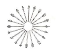 ANCLLO 20 pièces ensemble de fraises rotatives haute dureté, tête de meulage de forets en acier à tige 3mm 1/8 "pour perçage polissage sculpture outil de gravure ensemble de fraises