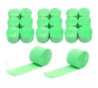 ANCLLO 20 rouleaux de banderoles de fête en papier crépon de 3,5 cm x 10 m, décorations à suspendre pour toile de fond de banderoles pour les décorations de fête, de mariage et de festival (Vert)
