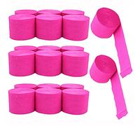 ANCLLO 20 rouleaux de banderoles de fête en papier crépon de 3,5 cm x 10 m, décorations à suspendre pour toile de fond de banderoles pour les décorations de fête, de mariage et de festival (Rose)