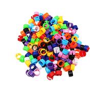 ANCLLO 200 Pcs 8Mm No Numbers Bird Leg Bands Plastic Multicolore Pigeon Foot Rings Clip On Leg Rings For Chick Bantam Finch Pigeons Perroquets Ouverture Identifier Leg Cuff Rings-10 Couleurs Mélangées