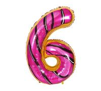 ANCLLO 32 pouces beignets ballons anniversaire feuille ballon décorations de fête fournitures hélium Mylar ballons numériques-beignets (Numéro 6)