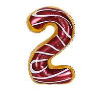 ANCLLO 32 pouces beignets ballons anniversaire feuille ballon décorations de fête fournitures hélium Mylar ballons numériques-beignets (Numéro 2)