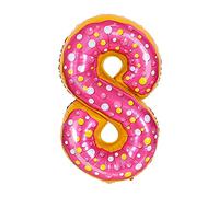 ANCLLO 32 pouces beignets ballons anniversaire feuille ballon décorations de fête fournitures hélium Mylar ballons numériques-beignets (Numéro 8)