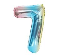 ANCLLO 32 pouces nombre ballons feuille ballon arc-en-ciel dégradé chiffres boule coloré mariage fête d'anniversaire décoration (Numéro 7)