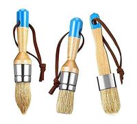 ANCLLO 3Pcs réutilisable Pinceaux à Cire pour Peinture à la Craie - pour Aquarelle et Acrylique- Poils purs- Fait à la Main- Kit Complet de pinceaux Ronds-Peinture à la Craie-Décoration d'intérieur
