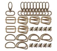 ANCLLO 40 pièces 25mm Anneaux en D en métal pour Sacs Boutons magnétiques mousquetons pivotants pour Sacs de Bricolage Couture Sac à Main Bagages Faisant des Accessoires