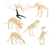 ANCLLO 6PCS Mini Dinosaure Squelette Dinosaure Fossile Modèles pour la Collection des Amoureux des Dinosaures