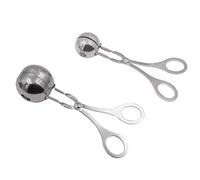 ANCLLO Balles à viande en acier inoxydable anti-adhésif pour la fabrication de boulettes de viande, pinces à gâteau, pinces à glaçons, pelle à pâte à biscuits pour cuisine (3,5 cm et 4,5 cm)