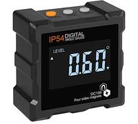 ANCLLO Boîte de niveau d'affichage à LED numérique Rapporteur d'angle Jauge de niveau Jauge de biseau Inclinomètre de tous les côtés avec rétro-éclairage à base magnétique IP54 étanche