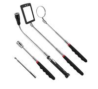 ANCLLO Cadeau pour homme, kit de 5 outils télescopiques magnétiques avec tige de micro de 0,5 kg et 6,8 kg, miroir d'inspection réglable et lampe torche LED flexible