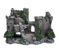 ANCLLO Décoration médiévale en résine pour aquarium - Accessoires de décoration pour aquarium - Abri de château pour reptiles et poissons Betta