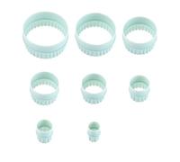 ANCLLO Ensemble de 8 moules à Biscuits, Moule Double Face pour pâtisserie et Biscuits pour la Cuisson en Cuisine, moules à Biscuits de Forme Ronde en Plastique et Moule à Tarte hachée