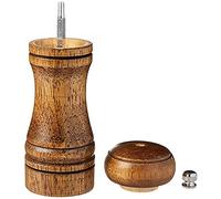 ANCLLO Ensemble de moulins à sel et à poivre en bois avec rotor réglable en céramique 12,7 cm