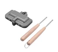 ANCLLO Grille-Pain de Camping en Aluminium poêle à Sandwich rectangulaire Double Face poêle antiadhésive pour Petit-déjeuner crêpes omelettes et Toasts