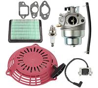 ANCLLO Kit carburateur et Filtre à air avec Bobine d'allumage de démarreur à Rappel pour carburateur GCV160 GCV160A GCV160LA GCV160LE GCV160A0 GCV160LA0 HRB216 HRS216 HRT216 HRZ216