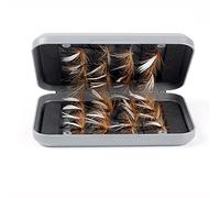 ANCLLO Kit de 32 Mouches de Pêche à la Mouche Avec Boîte - Sèches et Humides - Pour Bar, Saumon et Truite