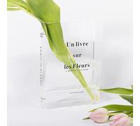 ANCLLO Livre Vase pour Arrangements Floraux Tulipe Vase Acrylique Livre Vases Livre Clair Transparent Livre Vase pour Fleurs Chambre Table Décoration Livre Forme Fleur Vase Minimaliste