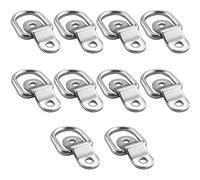 ANCLLO Lot de 10 anneaux d'arrimage en D de 6,35 mm très résistants avec support de montage pour charges sur bateaux, remorques, camions, camping-cars