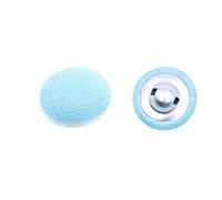 ANCLLO Lot de 10 Pièces Décoratif Tissu Rayonne Recouvert Rond 2 Trous Boutons Couture Artisanat (Bleu)