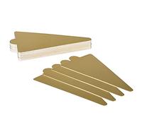 ANCLLO Lot de 100 mini plateaux à gâteau triangulaires en carton pour mousse, desserts, pâtisseries dorées, Plateau de Desserts Assiettes en Papier à Base de Gâteau pour Mariage, Anniversaire