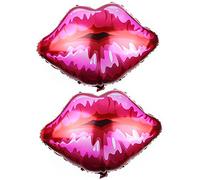 ANCLLO Lot de 2 ballons Kiss Lips - Ballons à grandes lèvres rouges pour la Saint-Valentin, mariage, demande en mariage, décoration de fiançailles