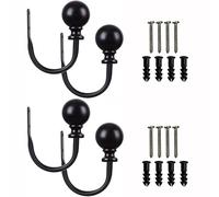 ANCLLO Lot de 2 embrasses décoratives pour Rideaux - Couleur Bronze, pour Maison Bureau Hôtel (1 Paire) - Noir