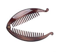 ANCLLO Lot de 2 grandes pinces à cheveux en forme de banane à bords arrondis pour femmes et filles - Marron